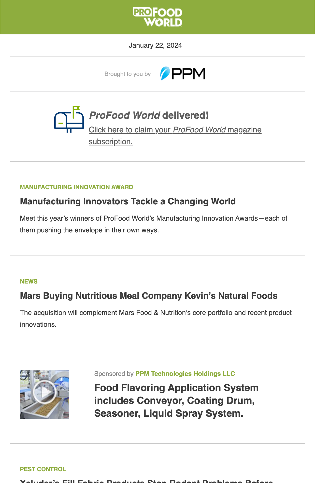 2024 ProFood World Newsletters Product Hub   ProFood World 2024 Sample 